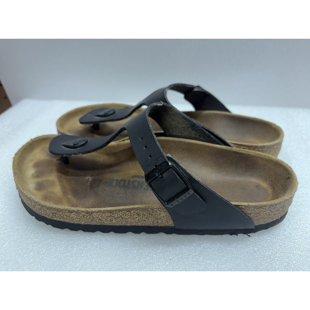 Birkenstock Gizeh Sandals Women Size 9 Eur 38 Black Flip Flop Slip On - Picture 2 of 4